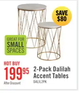 The Brick Dalilah 16 2-Pack Accent Table Package - White Marble with Gold Base offer