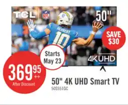 The Brick TCL 50 4K UHD LED HDR Pro+ 60Hz Google Smart TV (50S551G-CA) offer