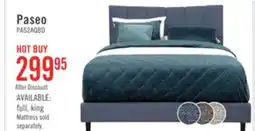 The Brick Paseo Upholstered Platform Bed in Navy Fabric - Queen Size offer