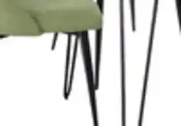 The Brick Miya 5pc Dining Set with Table & 4 Chairs, Live Edge, Acacia Wood, Metal, 60W - Moss Green offer