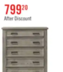 The Brick Levi Bedroom Chest of Drawers, 6-Drawer, 39W x 56H, Wood - Drift Grey offer
