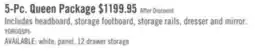 The Brick Yorkdale 5pc Bedroom Set with 6-Drawer Storage Bed, Dresser & Mirror, Grey - Queen Size offer