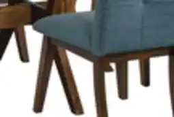 The Brick Chelsea 5pc Dining Set with Table & 4 Blue Chairs, 48W Round - Walnut Brown offer