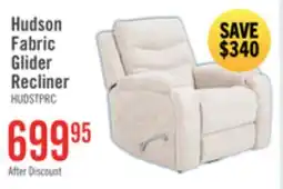 The Brick Hudson 40 Chenille Fabric Glider Reclining Chair with Dual Cupholders - Taupe offer