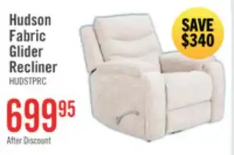 The Brick Hudson 40 Chenille Fabric Glider Reclining Chair with Dual Cupholders - Taupe offer