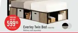 The Brick Everley Platform Bed Set with Panel Headboard, Built-in Storage & Baskets, Two-Tone - Twin Size offer