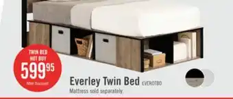 The Brick Everley Platform Bed Set with Panel Headboard, Built-in Storage & Baskets, Two-Tone - Twin Size offer