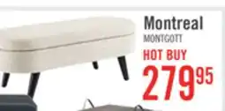The Brick Montreal 43.5 Oval Fabric Storage Ottoman - White offer