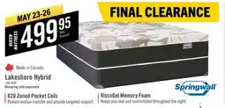 The Brick Springwall Lakeshore Smooth Top Luxury Firm Queen Mattress offer