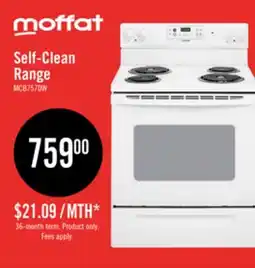 The Brick Moffat 30 Free Standing Self Clean Electric Range - MCB757DMWW offer