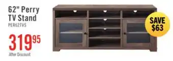 The Brick Perry 62 TV Stand with Storage and Cable Management for TVs up to 70- Hazelnut offer