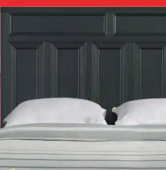 The Brick Casa Panel Bed with Headboard & Frame, Wood, Black - Queen Size offer