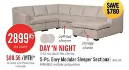 The Brick Envy 5-Piece Right-Facing Chenille Fabric Sleeper Sectional with Storage Chaise - Almond Beige offer