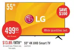 The Brick LG 55 4K UHD HDR10+ HGiG 60Hz webOS Smart TV (55UT7570PUB) offer