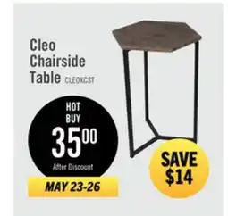 The Brick Cleo 15.7 Chairside Table - Brown with Black Metal Legs offer