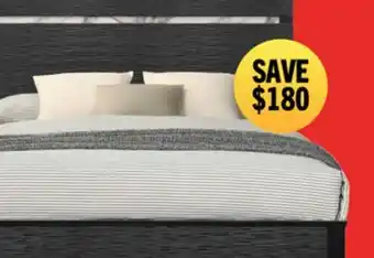 The Brick Atlas Panel Bed with Headboard & Frame, Mid-Century Modern, Black - Queen Size offer