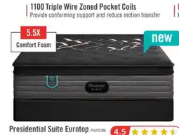 The Brick Beautyrest Black Hotel Presidential Suite Eurotop Luxury Firm Queen Mattress offer