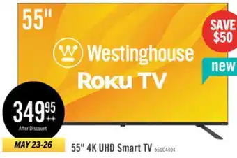 The Brick Westinghouse 55 4K UHD Roku Smart TV offer