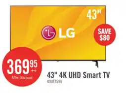 The Brick LG 43 4K UHD HDR10+ HGiG 60Hz webOS Smart TV (43UT7590PUA) offer