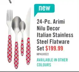 The Brick Arimi Nilu Decor Italian Stainless Steel 24 Piece Flatware Set - Service For 6 - Flower Red Handle offer