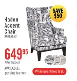 The Brick Haden 30 Fabric Accent Chair Wood Base and Nailhead Trim - Paisley Multicolour offer