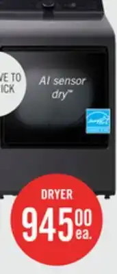 The Brick LG 7.3 Cu. Ft. Electric Dryer with AI Sensing and ThinQ - Platinum Black - DLE8200L offer