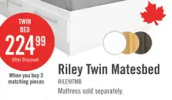 The Brick Riley Mates Bed with 3-Drawer Storage for Kids, Made in Canada, White - Twin Size offer