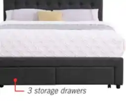 The Brick Beck Upholstered Storage Bed in Dark Grey Fabric, Button Tufted - Queen Size offer