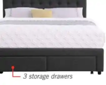The Brick Beck Upholstered Storage Bed in Dark Grey Fabric, Button Tufted - Queen Size offer