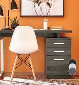 The Brick Oscar 47 Reversible Office Desk with Storage - Grey offer
