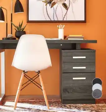 The Brick Oscar 47 Reversible Office Desk with Storage - Grey offer