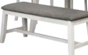 The Brick Echo Dining Bench with Linen-Look Fabric, Wood, 47.24W - White/Grey offer