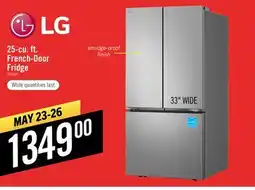 The Brick LG 33 25 Cu. Ft. Smart French-Door Refrigerator with Ice Maker - Stainless Look - LF25S6200V offer