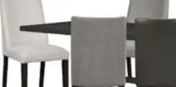 The Brick Emery 7pc Dining Set with Table & 6 Chairs, Wood, 72-96W Extension - Black & Charcoal offer