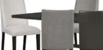 The Brick Emery 7pc Dining Set with Table & 6 Chairs, Wood, 72-96W Extension - Black & Charcoal offer