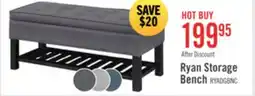 The Brick Ryan 43.5 Storage Bench with Bottom Shelf - Dark Grey offer