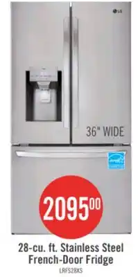 The Brick LG 36 28 Cu. Ft. French-Door Refrigerator - Smudge Proof Stainless Steel offer