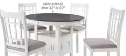 The Brick Dena 5pc Dining Set with Table & Chairs, 42-60W Extension, Round - Dove Grey offer