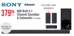 The Brick SONY 5.1 CH Dolby Digital Soundbar with Subwoofer and Wireless Rear Speakers (HTS40R) offer