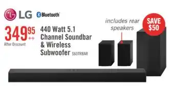 The Brick LG 5.1 CH Bluetooth Dolby Digital Soundbar with Rear Speakers and Wireless Subwoofer (S60TR.ACANLLK) offer