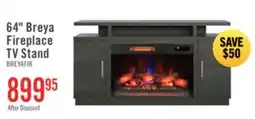 The Brick Breya 64 Modern Electric Fireplace TV Stand with Storage & USB Charging for TVs up to 70- Grey offer