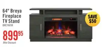The Brick Breya 64 Modern Electric Fireplace TV Stand with Storage & USB Charging for TVs up to 70- Grey offer