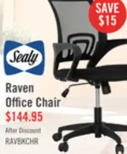 The Brick Sealy Raven 25.2 Adjustable Ergonomic Office Chair with Mesh Padding - Black offer