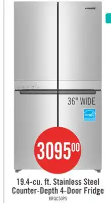 The Brick KitchenAid 36 19.4 Cu. Ft. French-Door Refrigerator - Stainless Steel - KRQC506MPS offer