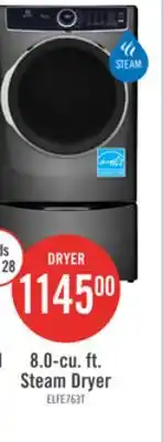 The Brick Electrolux 8 Cu. Ft. Electric Dryer with Steam - Titanium - Stackable - ELFE763CAT offer