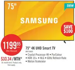 The Brick Samsung 75 Crystal UHD U8000 4K Smart TV offer