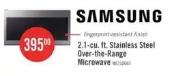 The Brick Samsung 2.1 Cu. Ft. Over-the-Range Microwave with 400 CFM and LED Display - Stainless Steel offer