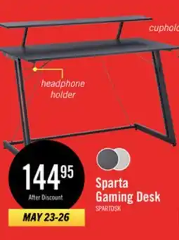 The Brick Sparta 48 Gaming Office Desk with Raised Monitor Shelf - Black with Red Accents offer