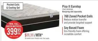 The Brick Springwall Pisa II Eurotop Twin Mattress offer