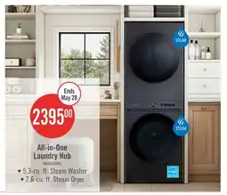 The Brick Samsung 5.3 Cu. Ft. Front-Load Steam Laundry Hub - Black Stainless Steel - WH46DBH550EVAC offer